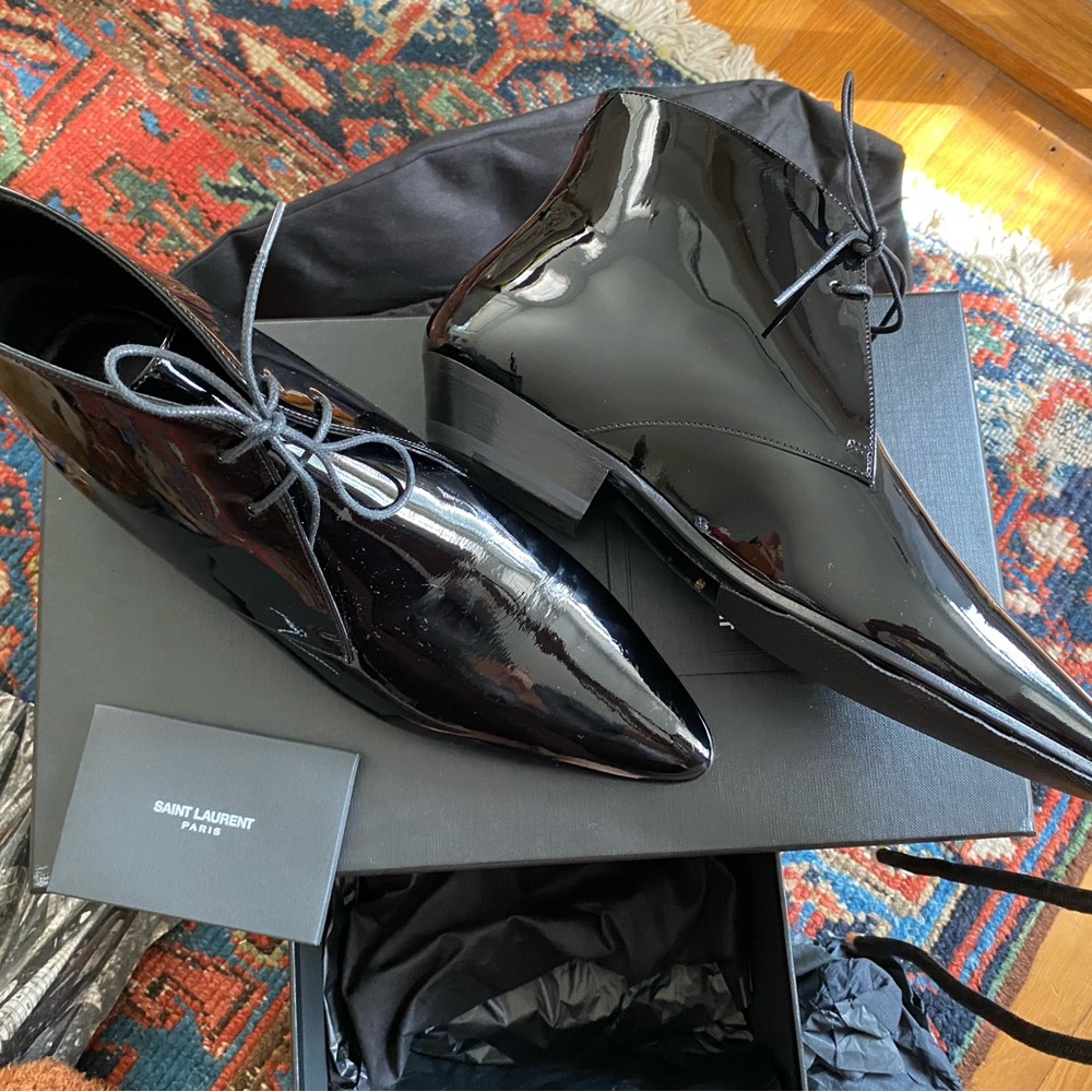 YSL - saint Laurent patent booties